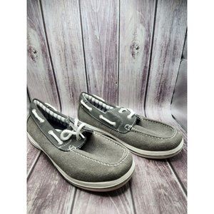 Sonoma Boy's Boat Shoes Loafers Size 3 Medium 73277 Gray & White